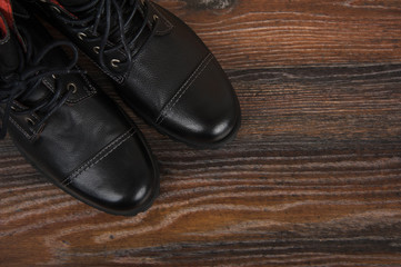 Obraz na płótnie Canvas Black men's shoes