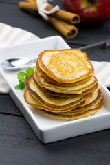 Homemade cinnamon pancakes. Old fashion style pancakes. 