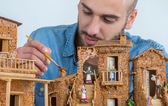 Man who builds small houses
