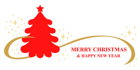 Christmas fir tree greeting card