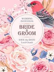 Obraz premium Vintage wedding invitation