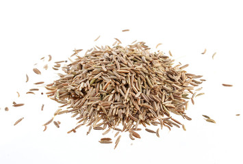 Cumin seeds isolated on white background
