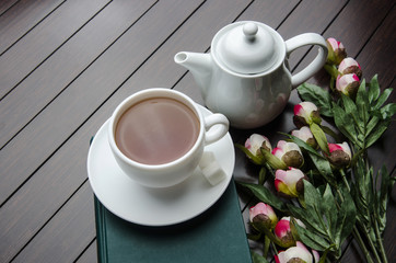 Fototapeta na wymiar Cup of tea in catering concept