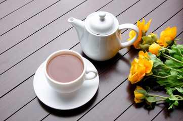 Cup of tea in catering concept