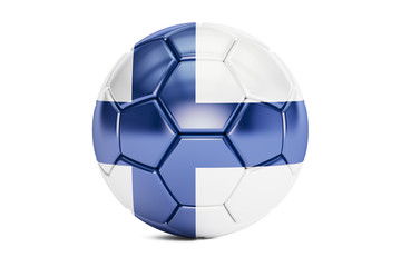 Fototapeta premium soccer ball with flag of Finland, 3D rendering