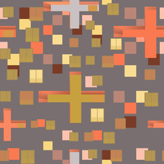 Abstract seamless pattern set : urban rhythm on grey background.
