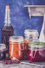 Some jars of homemade jam