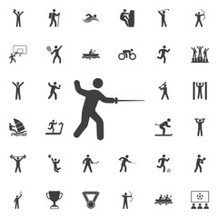 fencing icon Vector Illustration on the white background.