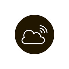 Broadcast icon vector, clip art. Live stream cloud computing. Also useful as logo, circle app icon, web UI element, symbol, graphic image, silhouette and illustration.