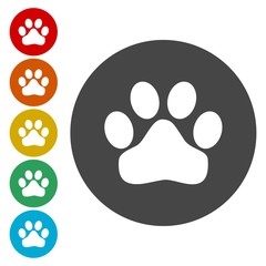 Fototapeta premium Paw Sign - illustration icons set 
