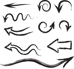 Arrows icons circles and abstract doodle handwritten  design elements