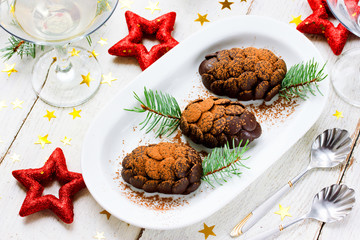 Chocolate dessert cake pinecone