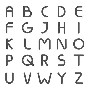 Alphabet letter line style modern. Vector abc font trendy.