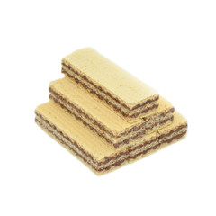 Wafers with chocolate isolated on white background..