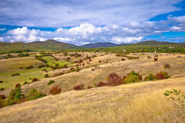 Fototapeta premium Autumn view of Lika landscape