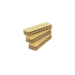 Wafers with chocolate isolated on white background..