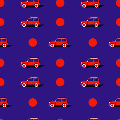 Pop art pattern with car.