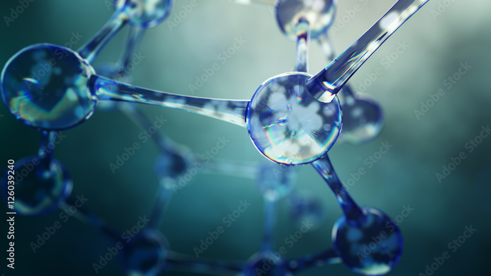 Canvas Prints 3d illustration of molecule model. science background with molecules