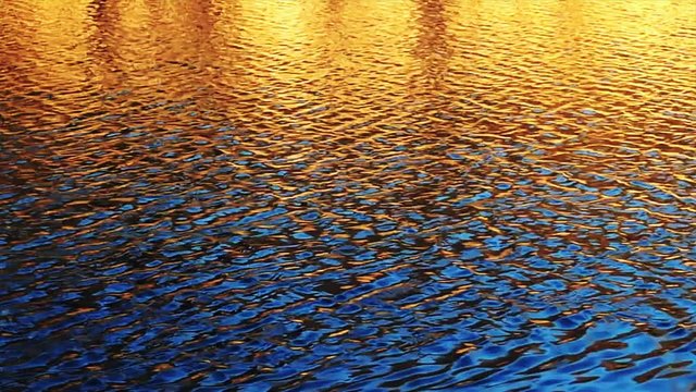 Pond Waves in sunset