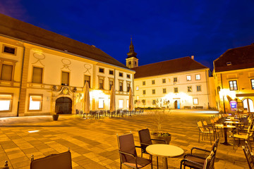 Varazdin baroque square evening view