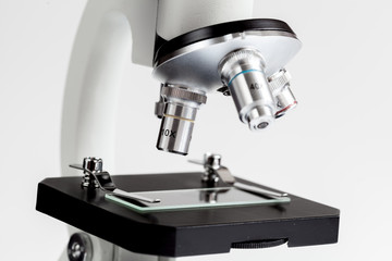 close up macro microscope on white background