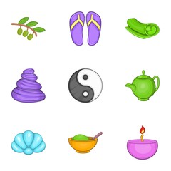 Skin care icons set. Cartoon illustration of 9 skin care vector icons for web