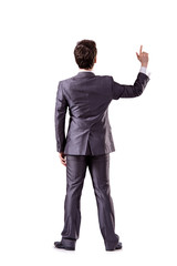 Funny businessman isolated on the white background