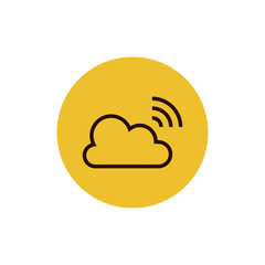 Broadcast icon vector, clip art. Live stream cloud computing. Also useful as logo, circle app icon, web UI element, symbol, graphic image, silhouette and illustration.