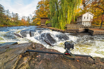 Photography scenery for jumping sea trouts on Morrum river