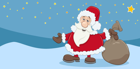 christmas greeting card of santa claus