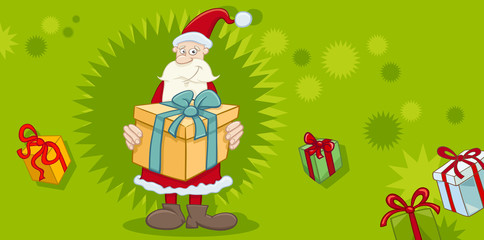 xmas greeting card with santa