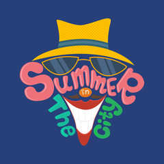 Summer in the city. Hand lettering vector illustration