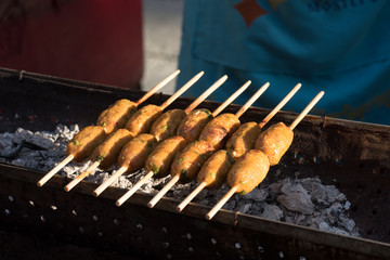charcoal grill curried fish cake