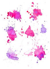 Colorful abstract watercolor texture with splashes and spatters. Modern creative watercolor background for trendy design.