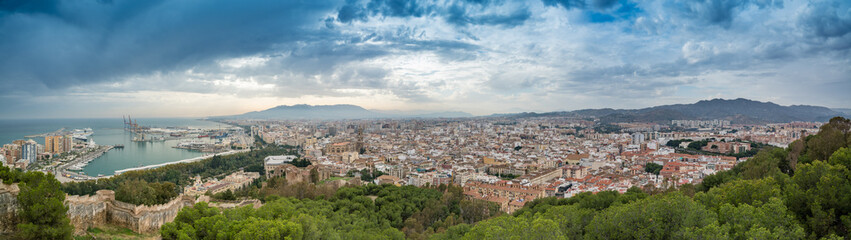 Fototapeta na wymiar Panorama of Malaga, Southern Spain