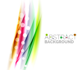 Blurred color waves, lines. Vector abstract background template