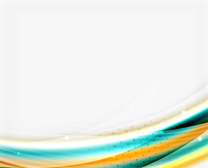 Smooth colorful line on white. Wave abstract background