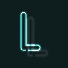 Neon alphabet. Glowing contour font. Realistic vector letter of neon tubes. Vector illustration. Unusual ABC.