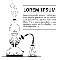 Vector illustration of Kipp's apparatus - old fashioned chemistry glassware used for gases generation through chemical reaction.
