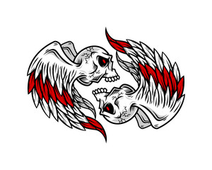 Fototapeta premium Skull logo, skull illustration, vector of skeleton.