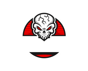 Skull logo, skull illustration, vector of skeleton.