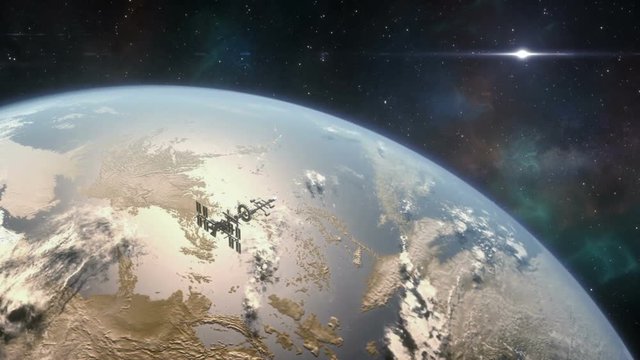Spaceship Orbiting Exoplanet