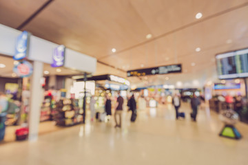 Blurred background : Traveler at airport terminal blur backgroun