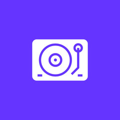 Dj mixer icon vector, clip art. Gramophone vector symbol. Also useful as logo, web UI element, silhouette and illustration.