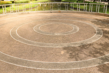 Concrete floor in the park