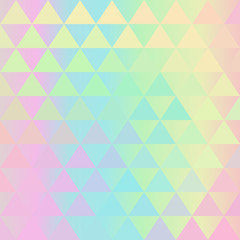 Holographic geometric vector background. 80s and 90s fashion design. Hologram vibrant style, trend art poster. Holography futuristic template. Shiny effect for vibrant banner