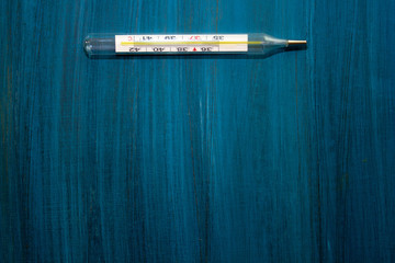 medical background: the thermometer, place for text