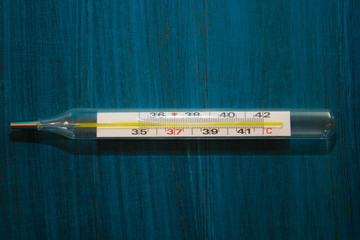 medical background: the thermometer, place for text