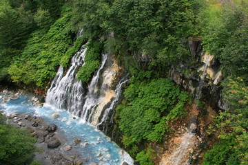 Biei waterfall of Shirahige of summer