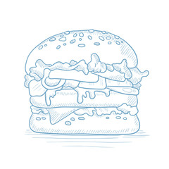 Delicious and appetizing hamburger